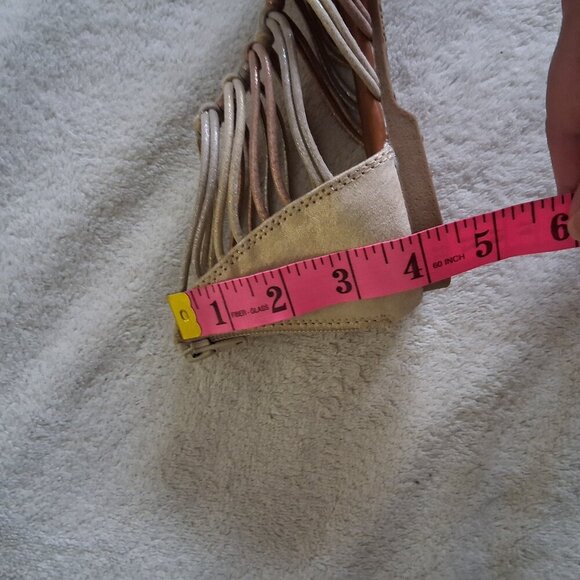 Justice Girl's Size 1 Metallic Gold Silver Bronze Strappy Gladiator Sandals - Picture 11 of 12